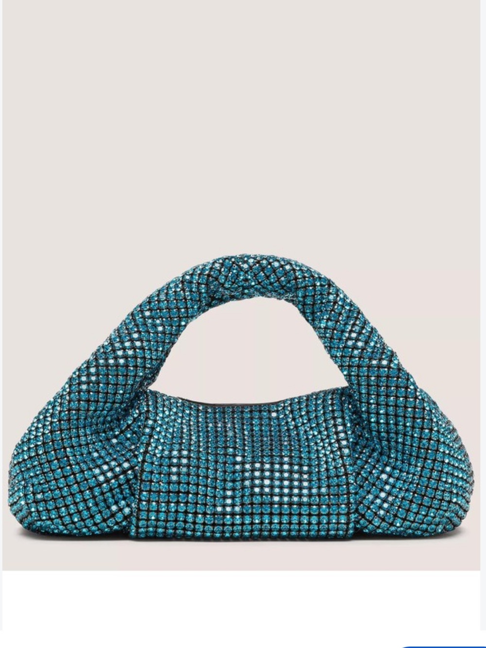 Stuart Weitzman Moda Shine Aquamarine Mini tote- Crystal embellished